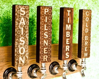4 Custom Beer tap handles - 2"X10" (1"thick) - Maple