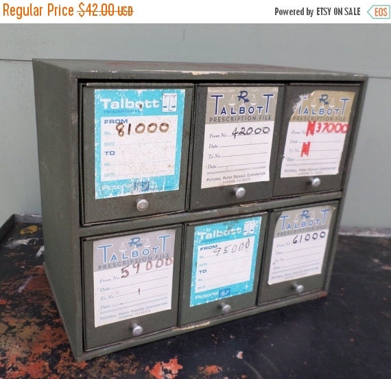 Black Friday Sale Industrial, Storage, Pharmacy, Grey, Vintage, Prescription File