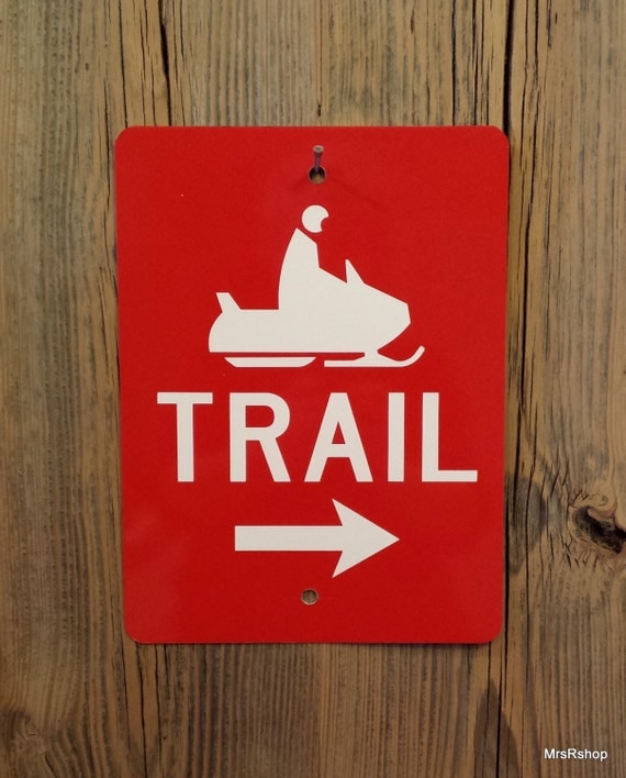 Snowmobile trail marker sign metal by on Etsy