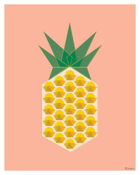 geometric pineapple drawing