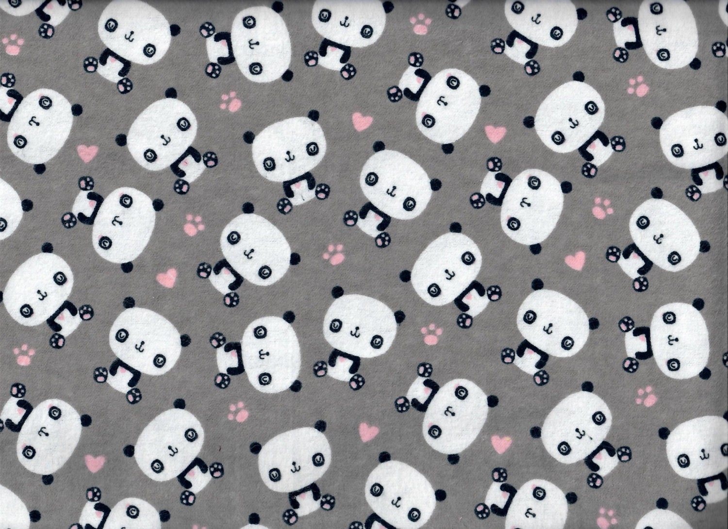 Panda Bear flannel fabric gray Camelot Fabrics by the