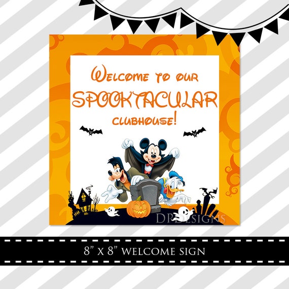 Mickey Mouse Halloween Birthday Party Sign INSTANT
