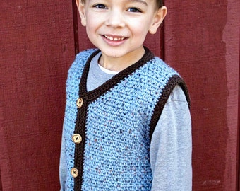 Crochet Pattern for Vest, Sweater, Cardigan, Baby and Kids Sizes PDF 16-224 INSTANT DOWNLOAD