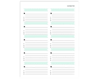 Items similar to Printable Address Book PDF, Contact Tracker, Instant ...