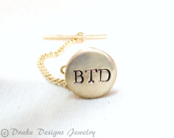Monogram Personalized tie tack custom tie pin gift for men lapel pin