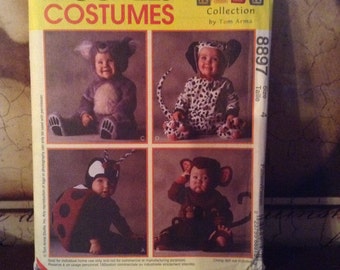 McCall's 8897 size 3 Toddlers Ladybug, Monkey, Koala Bear and Dalmation Costumes Sewing Pattern 1997 UnCut