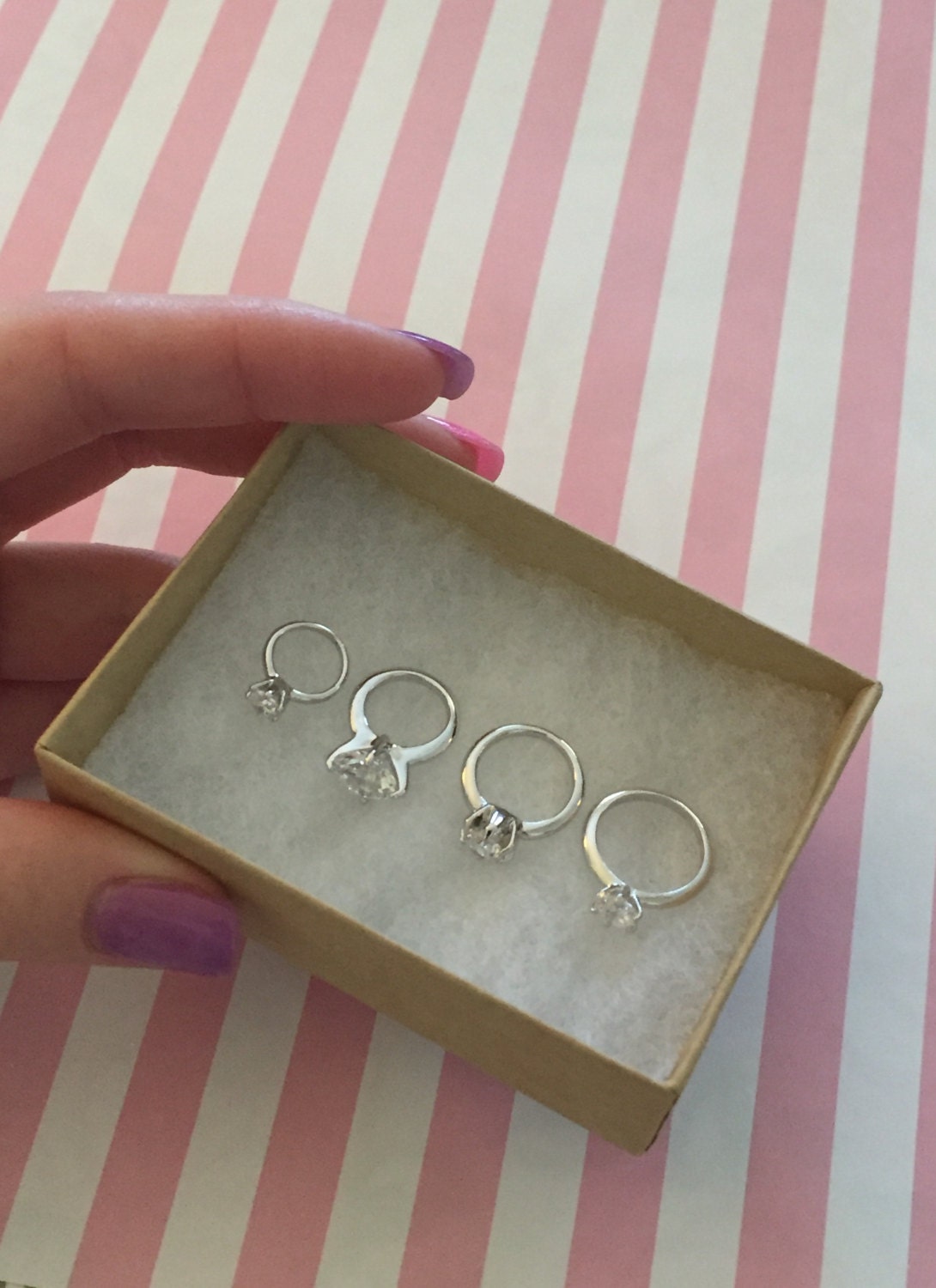 Set of 4 SILVER baby rings newborn baby ring 24 month baby