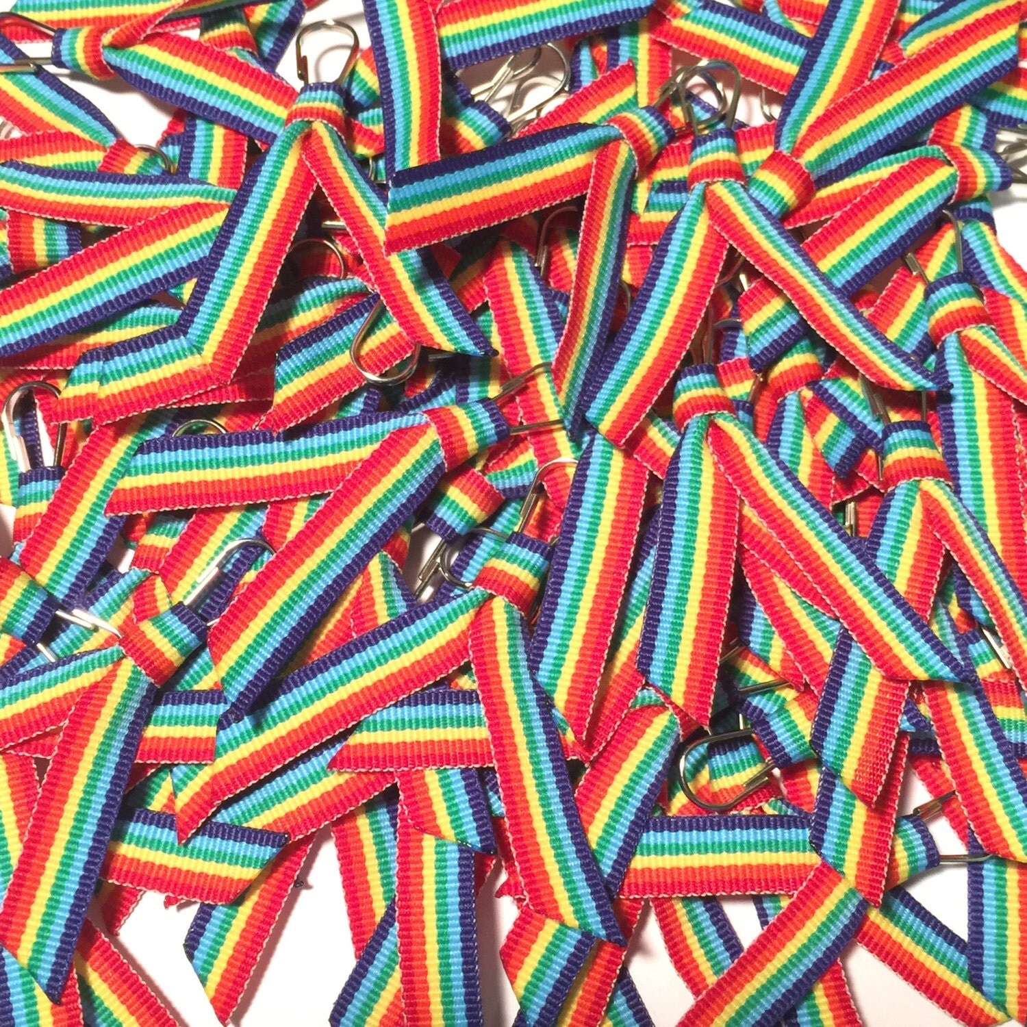 Zipper Pull Rainbow Grosgrain Ribbon set of 50 by SewNowWat