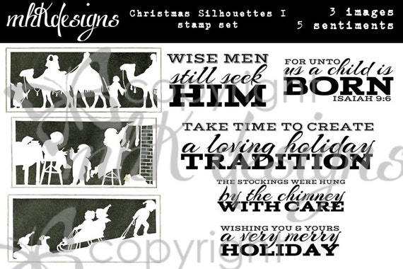 Christmas Silhouettes I Digital Stamp Set