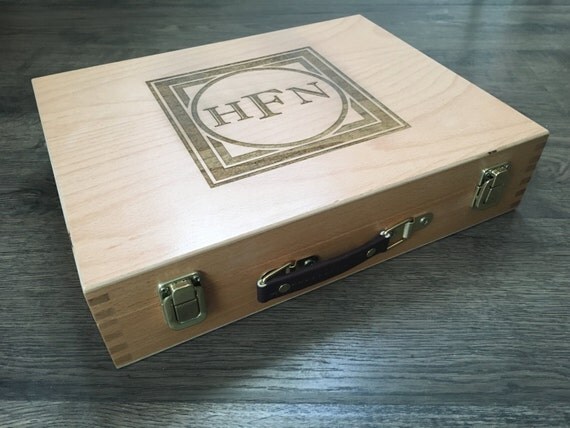 Men's Watch Box Jewelry Box Engraved Wooden by BloominBridal