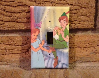 Wendy and Peter Pan Light Switch Plate Cover, Peter Pan Neverland, Peter Pan Nursery, Peter Pan Decoration, Peter Pan Lost Boys, PP20