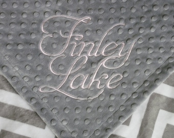 BABY GIRL Personalized Minky Blanket