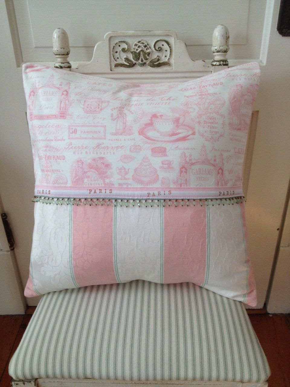 French Country Pillow Cover Shabby Chic Pillow Cover Sham