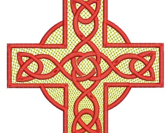 Celtic cross embroidery design, three sizes, design tested