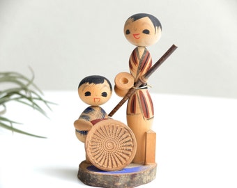 Vintage Japanese Kokeshi wood doll, Japanese doll