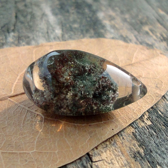 Green Hill Natural Quartz with mossy Inclusions Pendant