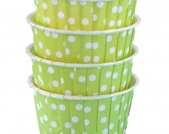 Lime Green Polka Dot Nut Cups-Lime Green Candy/Nut Cups are perfect for filling with candy, nuts or other snacks.