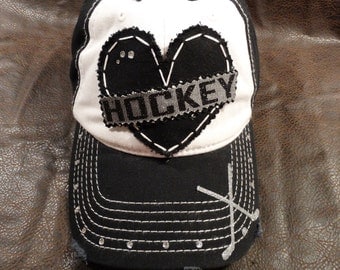 Hockey Mom Glitter and Bling hat