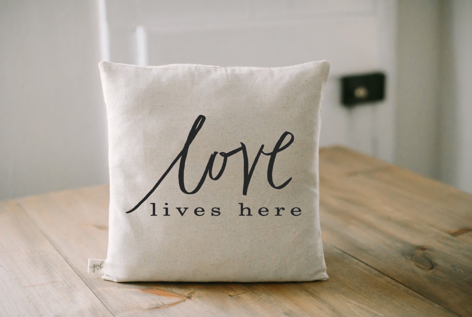 Pillow Cover Love Lives Here 16 x 16 home by ParrisChicBoutique