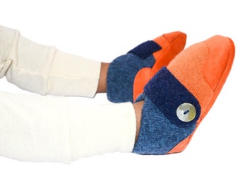 Baby Felted Booties, Toddler Slippers, Wool Baby Shoes, Cashmere Socks, Non-Slip Leather Soles. Sizes: 0-12M, 6-18M & 12-24M