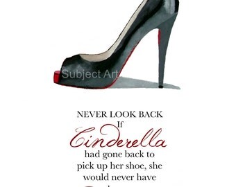 Chanel Red Bag Christian Louboutin Black Shoes Art by SubjectArt  