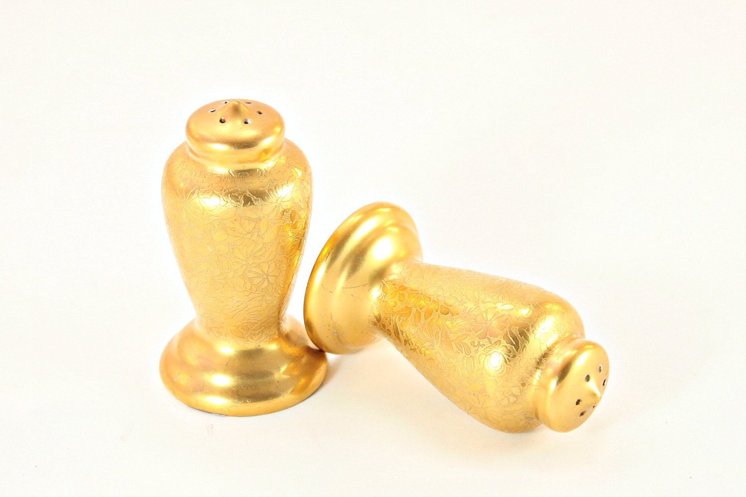 Salt and Pepper Shakers Gold Shakers Pickard Salt & Pepper