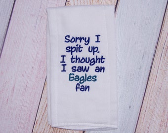 Dallas Cowboys Baby Football Embroidered Baby Burp Cloth - Sorry I spit up - Dallas Cowboys Baby Girl - Dallas Cowboys Baby Boy