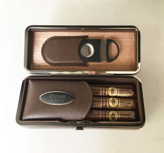 12 pcs Personalized Cigar Cases & Cigar Cutter by TopEngraving