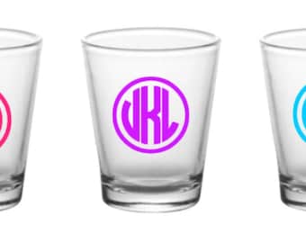 monogram shot glass, shot glass, custom shot glass, party cup, party glass, graduation gift, birthday gift, 21st birthday, get drunk glass