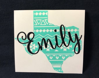 Aztec Decal - Texas Decal - Aztec Texas Shape - Yeti Decal - Yeti Cup Decal - Texas Yeti Decal - Aztec Yeti Decal - Aztec print - Texas