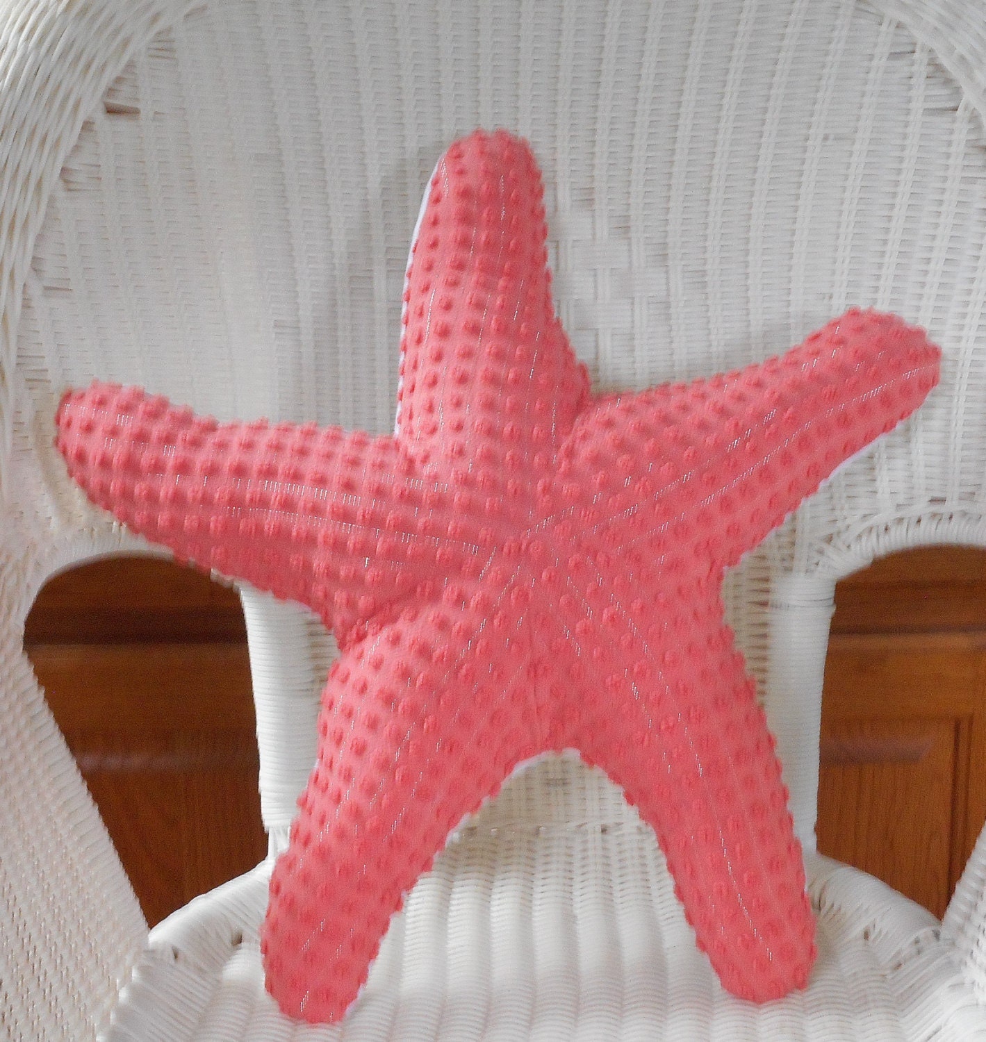 Starfish pillow coral chenille starfish pillow nautical