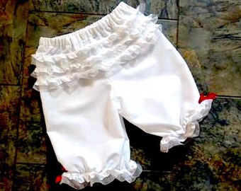 White Ruffled Bottom Bloomers