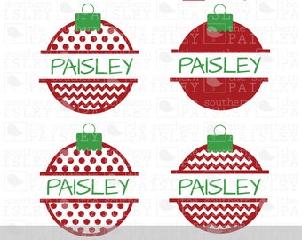 Split Christmas Ornaments - .svg/.eps/.dxf/.ai for Silhouette Studio, Cricut, or other cutting software