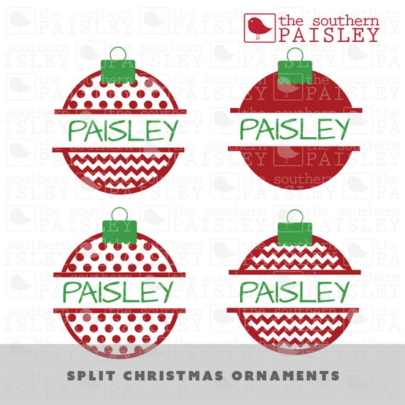 Download Split Christmas Ornaments .svg/.eps/.dxf/.ai for Silhouette