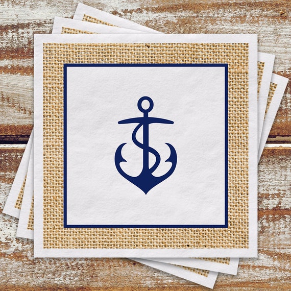 Cocktail Napkins Nautical Theme Anchor And by
