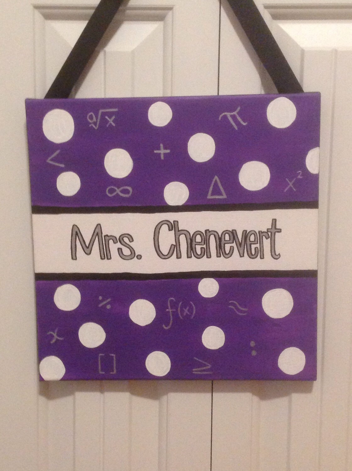 Math Teacher Door Hanger Teacher Door Hanger Personalized