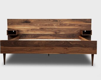 Walnut Bed Frame With Headboard