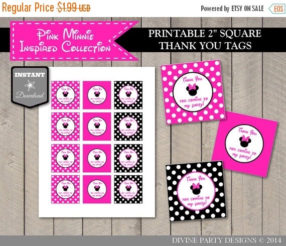 SALE INSTANT DOWNLOAD Hot Pink Mouse 2 Square by DivinePartyDesign