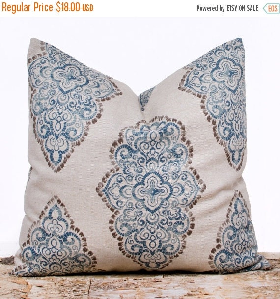 SALE ENDS SOON Blue Diamonds Pillow Cover Blue Throw by LilyPillow