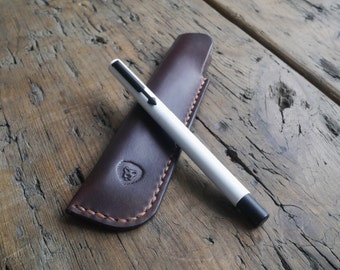 Leather Pen Case - Single Pen Holder - Pen Sleeve Leather - Handmade Leather Pen Pouch