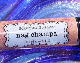 NAG CHAMPA Perfume Oil - Spicy Earthy Indian Incense Scented Zen Hippie Boho Unisex Cologne Body Oil made with Coconut Oil