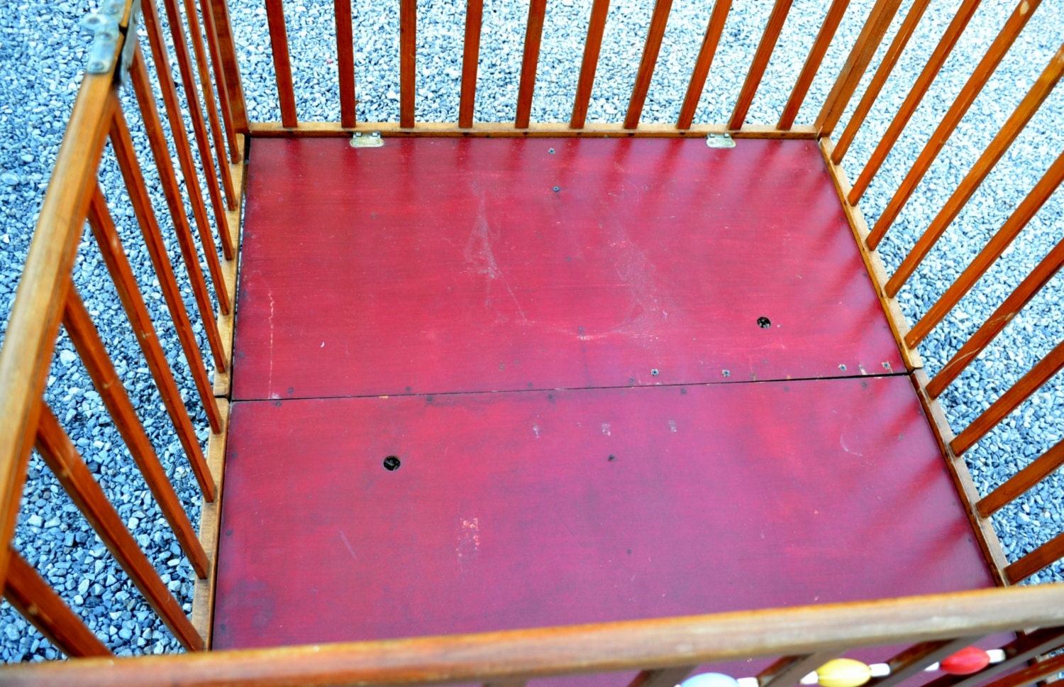 RESERVED Vintage Wooden Playpen Folding Play Pen Photo Prop