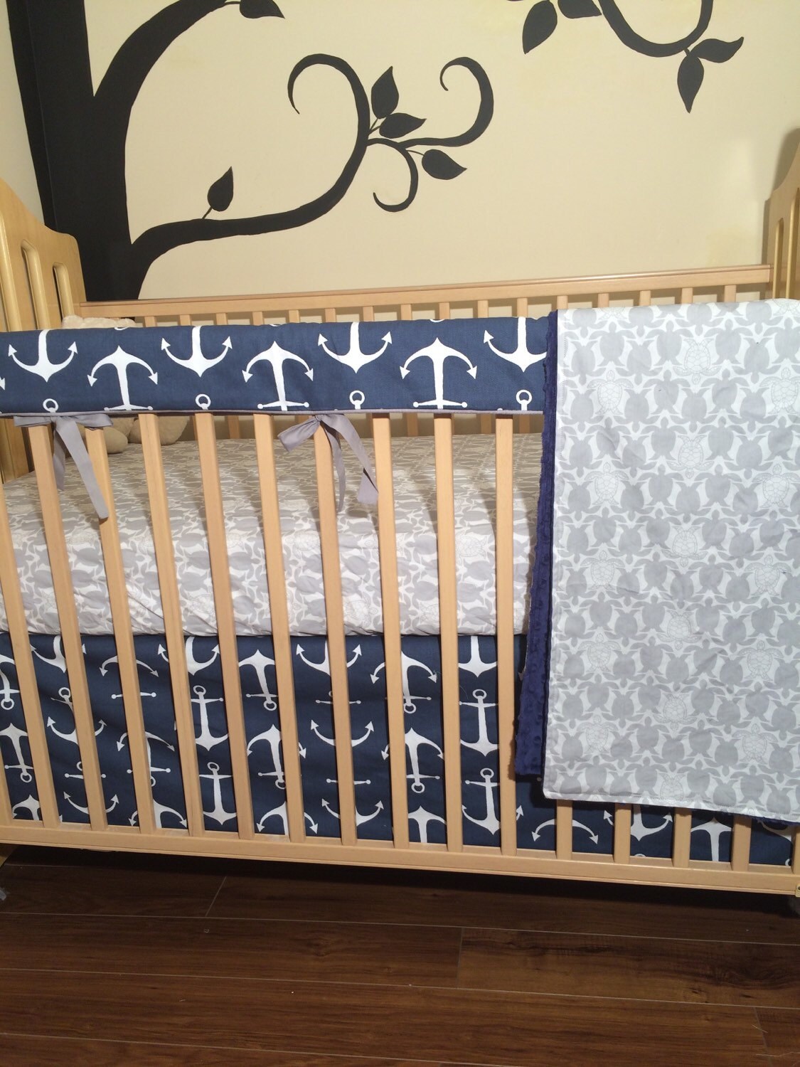 Baby Boy Crib Bedding Custom Sheet Blanket & Skirt by BlanketsETC