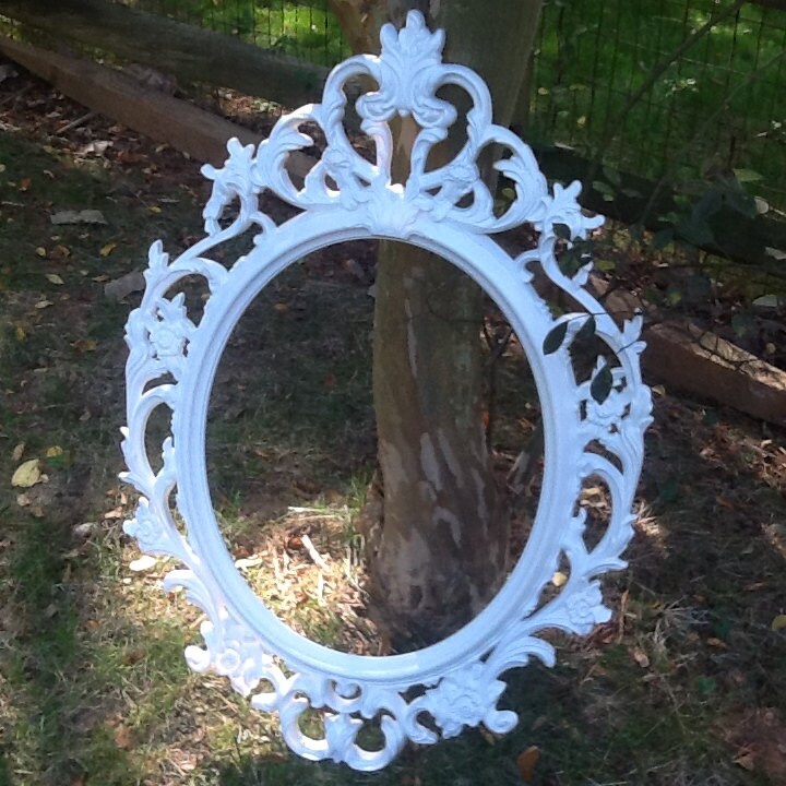 Gold Oval Ornate Frame / Large Open Back Gallery Frame / Photo