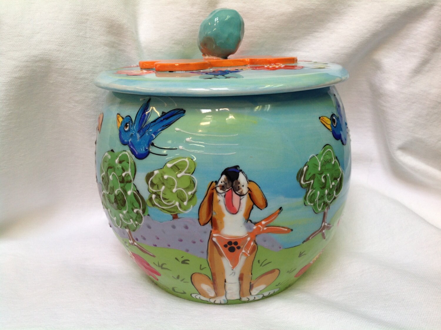 Dog Treat Jar / Hand Painted / Cookie Jar / by FauxPawProductions