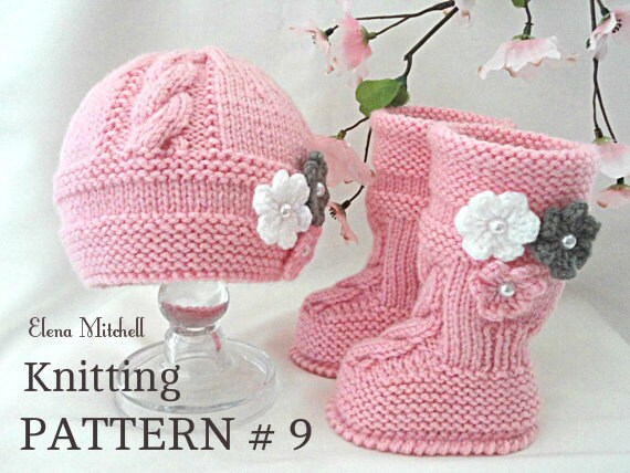 Knitting PATTERN Baby Set Babies Newborn Infant Baby Shoes Baby Hat Baby Booties Baby Beanie Baby Ugg Kids Pattern Children Knit Pattern PDF