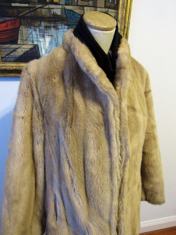 Vintage Faux Fur Mink Coat Faux Fur Coat Mink Jacket Made in