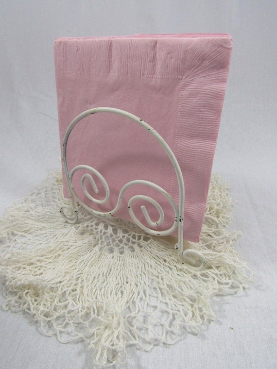 vintage shabby chic wire napkin holder white retro kitchen vintage shabby chic wire napkin holder white retro kitchen