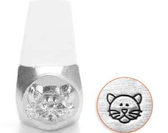 6mm Cat Face Stamp, Metal Stamp, Steel Punch, Cat Face Punch, Hand Stamping Tool, Cat Face Symbol, Design Stamp, Jewelry Stamp, UK Seller