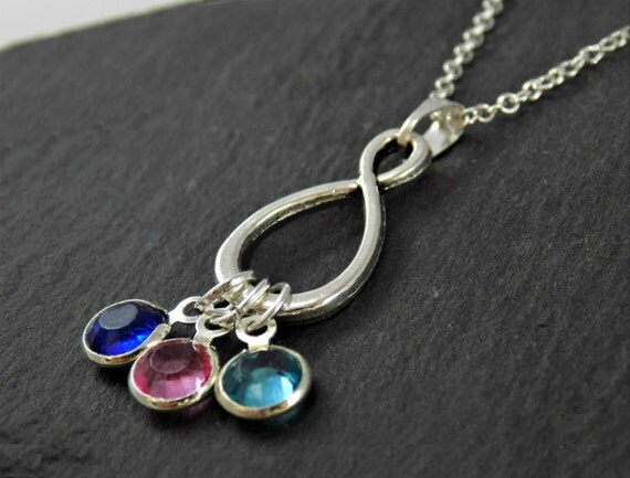 Infinity Necklace Personalized Mom Gift by RoseAndRabbitDesigns